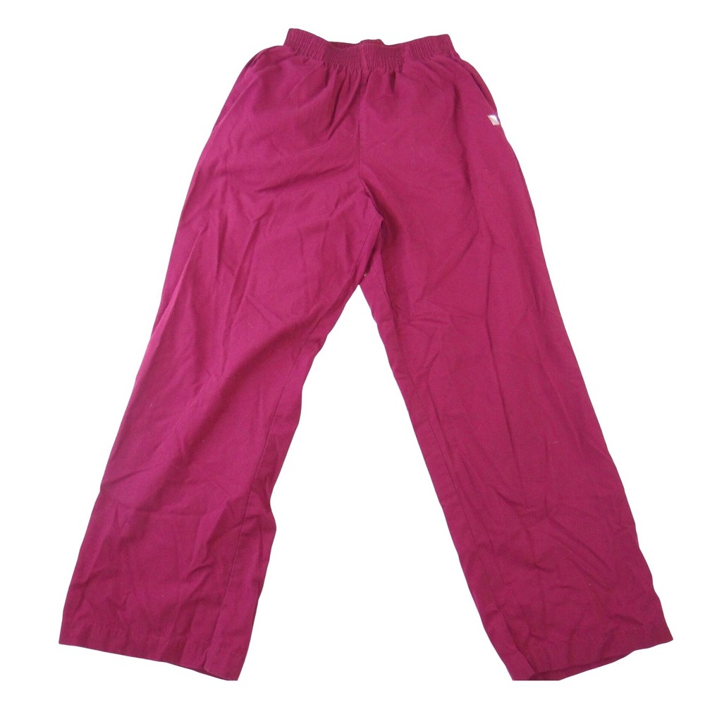 Womens Burgundy Elastic Waist Straight Leg Scrub Pants Medical Uniform Maroon
